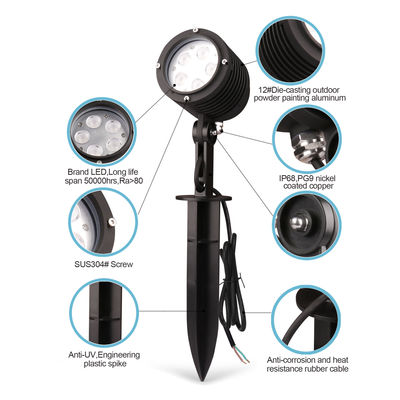 Verstelbare hoek LED-tuinspotlicht 2700k - 6500k IP65 Buitenboomlichtprojector
