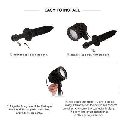 Verstelbare hoek LED-tuinspotlicht 2700k - 6500k IP65 Buitenboomlichtprojector