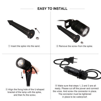 COB Landschapsverlichting Verstelbaar 10W 24V of 100~240VAC RGBW Aluminium lichaam 4in1 Voor Yard Pathway