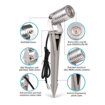Waterdicht IP65 Aluminium LED Tuin Spot Light Warm White Outdoor Spike Lighting