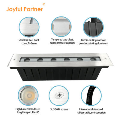 6W 12W Tuin ingebouwde lineaire verlichting Warm wit SUS 316 Lengte 328MM Voor buitengebruik