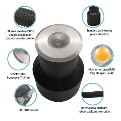 Mini IP67 Staplicht Waterdicht Eenkleurig Walk Over Lamp