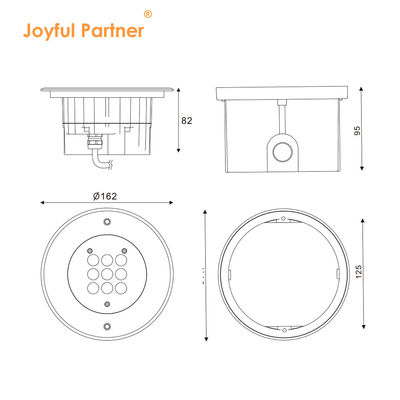 Waterdicht Inground Uplight Aluminium Housing 3500K Warm White DIA162MM 2 jaar garantie