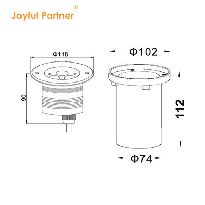 Ondergrondse LED-parkeerlampen 3W 6W 9W COB LED-tuinverlichting buiten met roestvrijstalen afwerking
