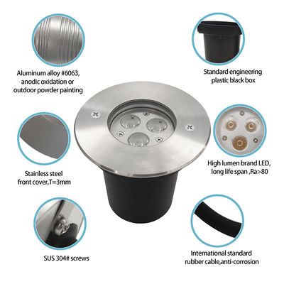 IP67 ondergrondse parkeerlamp 3W 6W 9W ondergrondse zijdelings weglicht