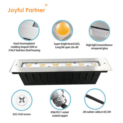 Onderwater lineair licht 316 roestvrij staal DMX 512 RGB 12W DC24V Asymmetrische lens RGB3IN1