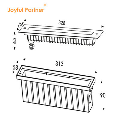 316 Roestvrij Staal DMX 512 RGB 12w Lineaire Zwembad Led voor Waterval