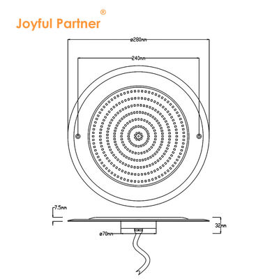IP68 LED PAR56 Poollicht RGB Kleurveranderend 12VDC AC 35W DIA280mm SMD2835 432pcs Met Kleurpakket