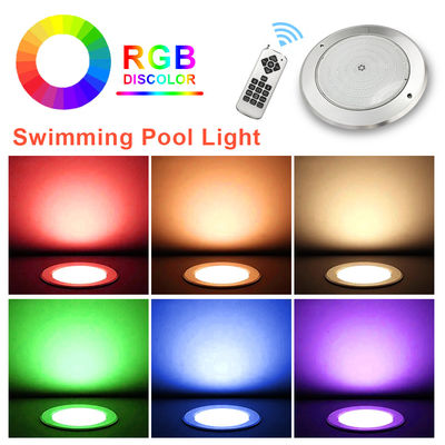 Waterdicht PAR56 LED zwembad licht 316 SS ABS behuizing Ultra Thin 7.5mm Hars gevulde muur gemonteerd 230MM 18W 25W DC AC12V