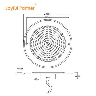 Waterdicht PAR56 LED zwembad licht 316 SS ABS behuizing Ultra Thin 7.5mm Hars gevulde muur gemonteerd 230MM 18W 25W DC AC12V