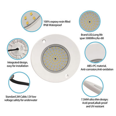 6W LED PAR56 zwembad licht Ultra Thin PC materiaal Wand gemonteerd zwembad lichten