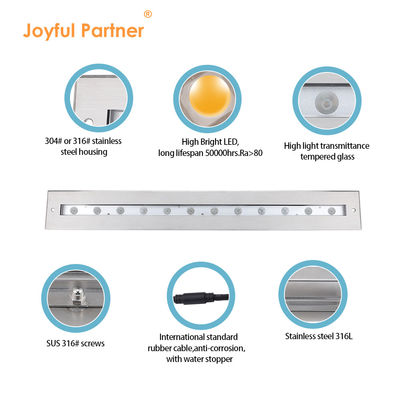 SS316L Onderwater lineair licht 3000K 4000K 6000K IP68 LED wandwaslamp