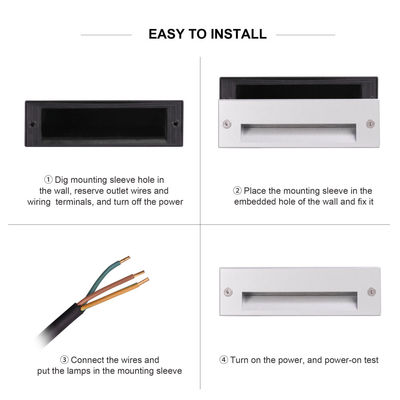Rectangle 220V 5W LED wandpakket lichten IP65 3000K Buitenwandverlichting