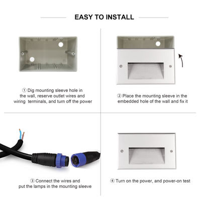 COB 8W Indoor Outdoor Recessed LED Step Light IP65 Waterdicht Project Installatie