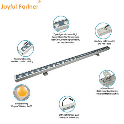 24W Rgbw LED wandwasser licht lineair 2700k - 6500k waterdicht voor gebouwen