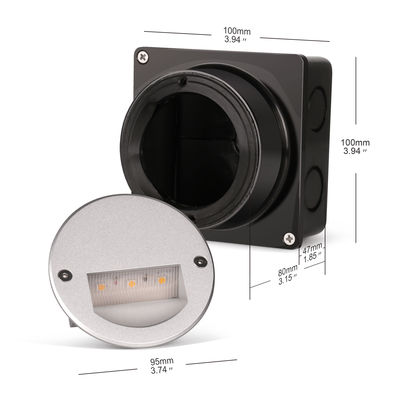 Aluminium Buiten LED Staplicht IP65 Ronde Hoofdplaat Vierkante Sleeve Wand Trap