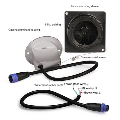 Aluminium Buiten LED Staplicht IP65 Ronde Hoofdplaat Vierkante Sleeve Wand Trap