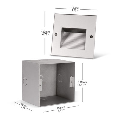 Vierkante aluminium LED ingebouwde wandlamp IP65 zijkanttrap LED trappenstaplampen