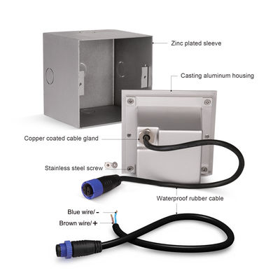 Vierkante aluminium trap ingespannen wandlicht 3w DC 24v Aluminium materiaal voor stijlvol interieur