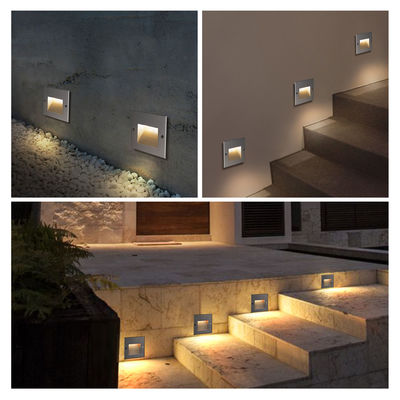 Vierkante aluminium LED ingebouwde wandlamp IP65 zijkanttrap LED trappenstaplampen