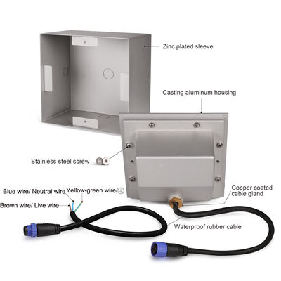 AC100~240V Trappenverlichting LED 6W COB Ingebouwde IP65 120*120mm Voor gang LED Wandhoekverlichting
