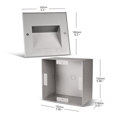6W COB ingebouwde trappenwandlampen IP65 voor gang LED wandhoeklamp