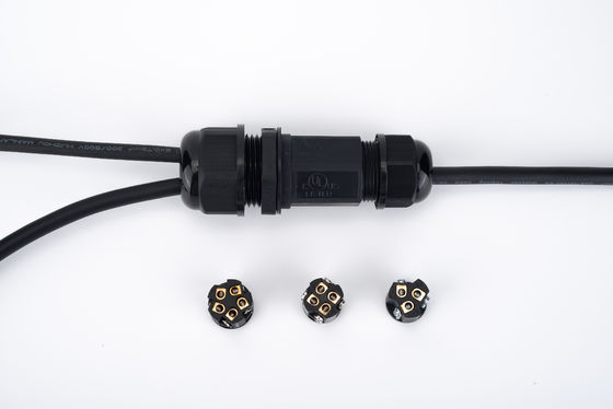 IP68 Snelle connector waterdicht 1 in 2 uit Zwarte kleur Voor ondergrondse kabel lasdoos