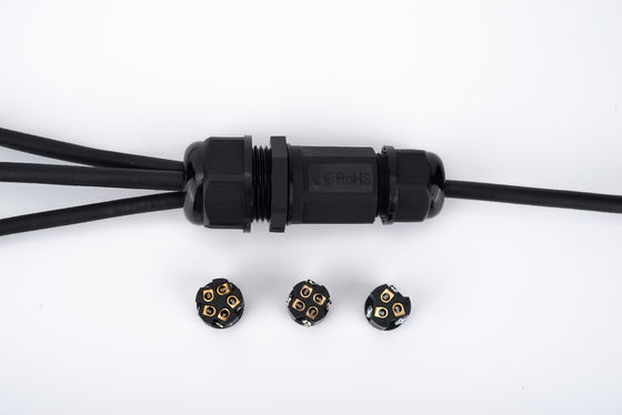 1 in 2 Out Zwart IP68 Quick Connector Waterdicht Ondergrondse Kabel Junction Box