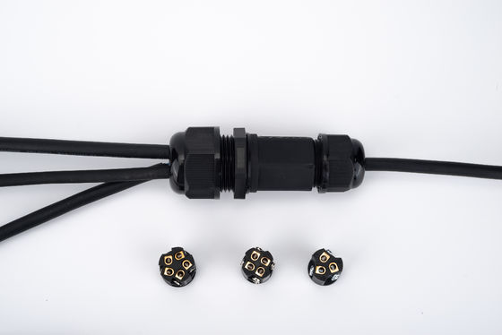 1 in 2 Out Zwart IP68 Quick Connector Waterdicht Ondergrondse Kabel Junction Box