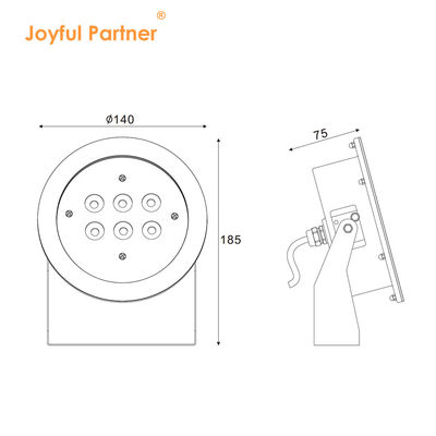 Onderwater Led Spotlight Roestvrij staal 316L 24W RGBW IP68 met gehard glas