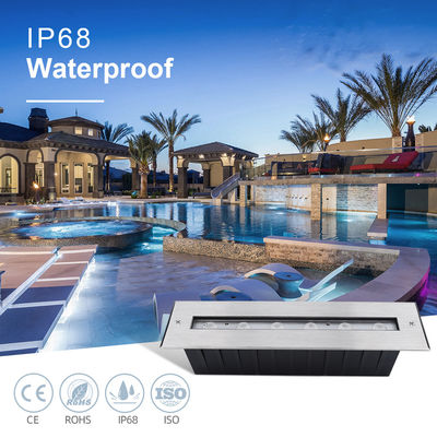 Nieuwe rechthoekige heldere asymmetrische straal IP68 SS316L onderwater licht LED onderwater licht lineaire inground licht muur werd