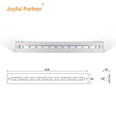 Onderwater Lineaire Licht Rechthoek Vorm Met Asymmetrische Straal IP68 SS316L Materiaal