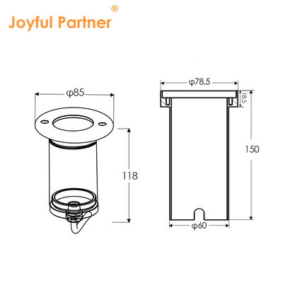 COB LED Inground Verlichting 6W IP67 Stofvrij Aluminium Behuizing Verzonken DIA85MM Voor Buiten Tuin