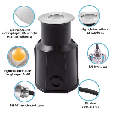 Zwem zwembad LED onderwaterverlichting 3W CREE IP68 roestvrij staal