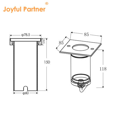 LED Ground Light DC24V AC220V COB LED Aluminium Vierkante 304SS Voordek voor tuin