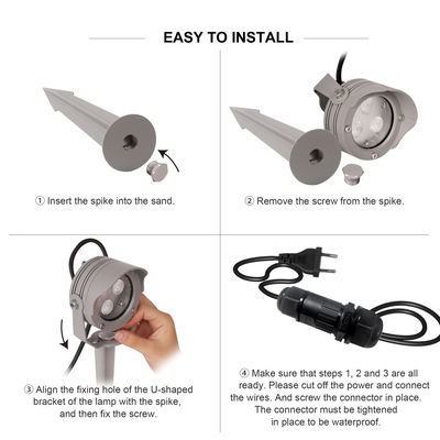 3W 6W RGB IP67 Waterdicht DC12V 24V Optische reflector LED Plastic Spike Spot Light Voor tuinbomen