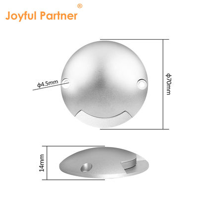 Zijdelingse uitzendende ingebouwde stap licht rond laagspanning 1W DC 24V 3000k IP67 waterdicht koudwit aluminium behuizing