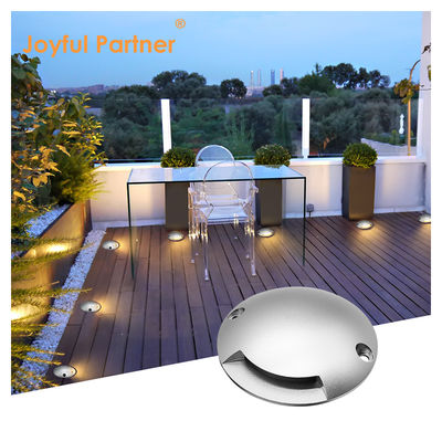 Zijdelingse uitzendende ingebouwde stap licht rond laagspanning 1W DC 24V 3000k IP67 waterdicht koudwit aluminium behuizing
