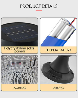 Buitenzolenergie Tuinlamp ABS Materiaal Epistar SMD DIA 245mm IP65 APP Gecontroleerd Europese stijl