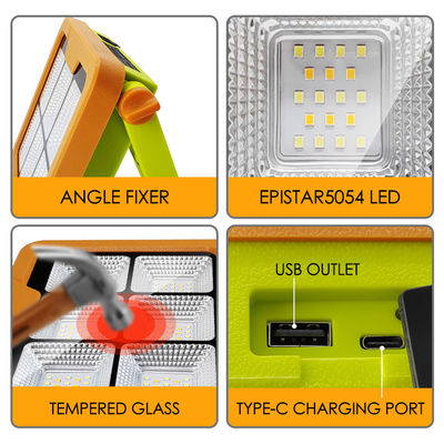 IP65 Waterdicht LED Zonnewerklamp 5054 Epistar LED 1000LM Met 7500mAh Batterij Oplaadbaar