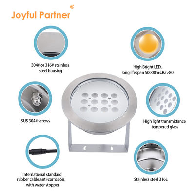 Onderwaterlamp Waterfontein IP68 RGB Engineering Verlichting DMX 512 DC 24v SS 316L