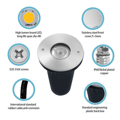 Roestvrij staal fontein lampen laagspanning RGB 3W 1W LED IP68 waterdicht Voor onderwater landschap