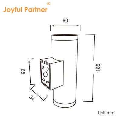Dubbelkop wandlamp waterdicht cirkelvormig licht uitstralend op en neer zwart behuizing met aluminiumlegering