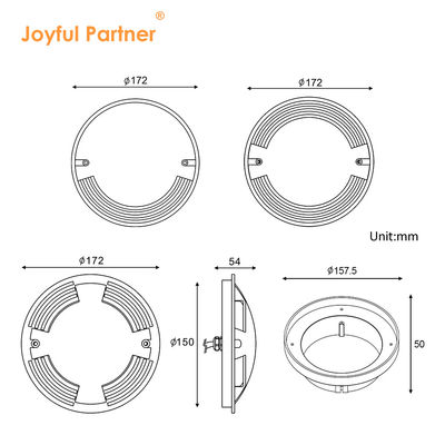 Joyful Waterproof ingebouwde LED-grondlicht Puur aluminium 6063 behuizing Eén Twee Vier Wijszijde Uitzending