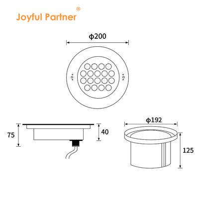Led zwembadverlichting onder water RGBW IP68 SS316 DIA200mm Waterdicht CE Rohs IP68 Multi Color DC24V