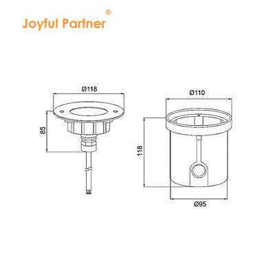 Waterdicht onderwater licht geleid roestvrij staal 316 DC24V IP68 RGBW 4in1 met asymmetrische lens