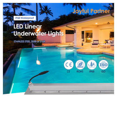 IP68 Onderwater lichte lijn van roestvrij staal 316 24W LED DALI Dimmable met plastic bevestigingshoes