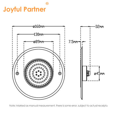 316L roestvrij staal ondergrondse zwembadlamp DIA 160mm*32mm AC12v met afstandsbediening