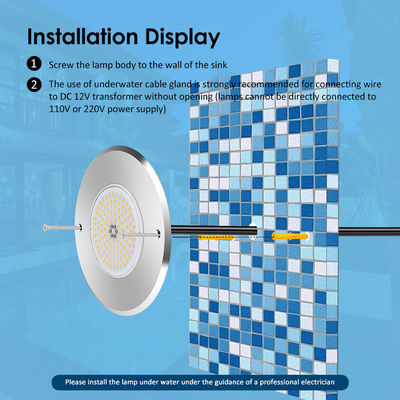 316L roestvrij staal ondergrondse zwembadlamp DIA 160mm*32mm AC12v met afstandsbediening