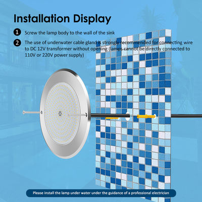 Onderwater led zwembad lichten 316 roestvrij staal 25W Smd2835 Hars gevuld Rgb 3000K